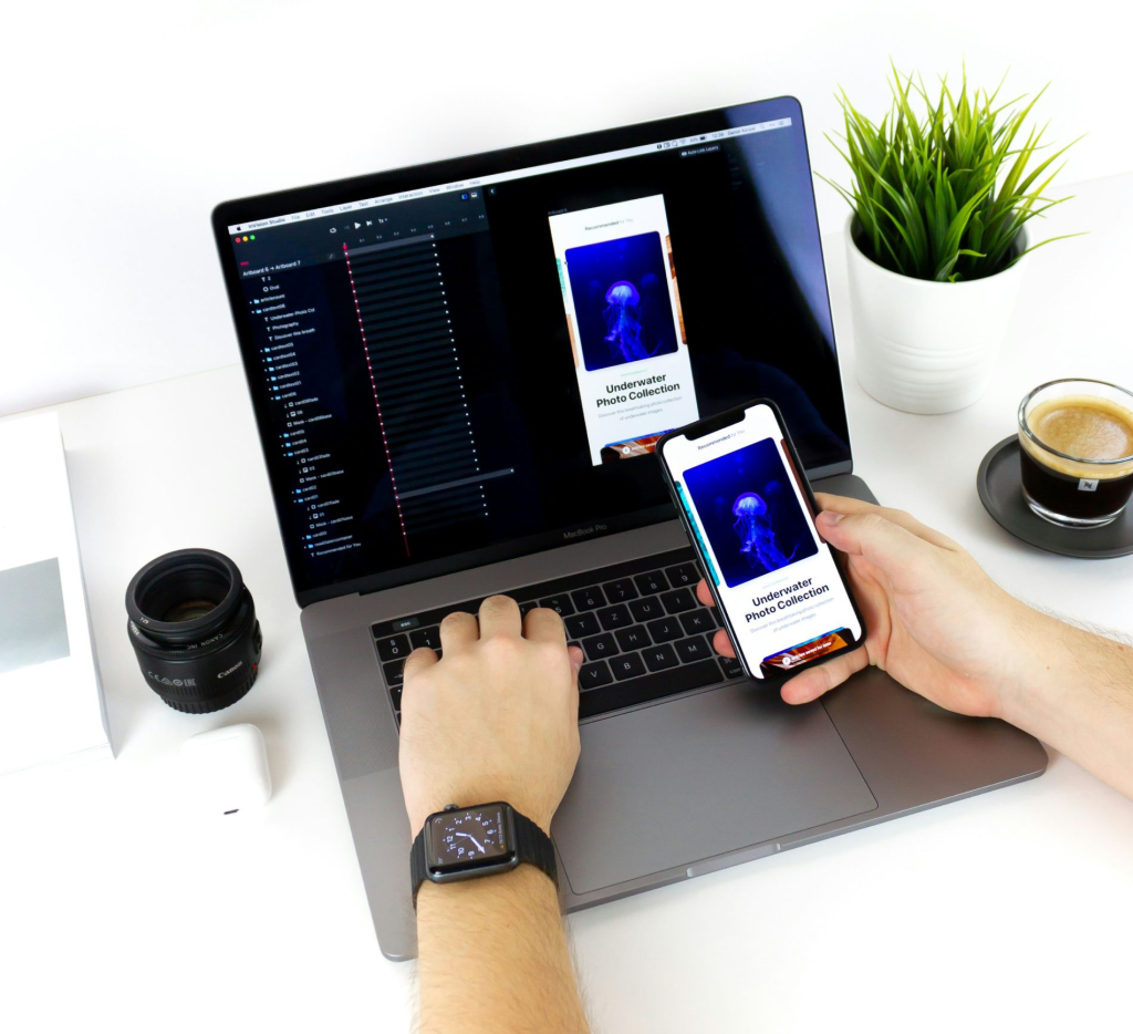 Developer working on app
