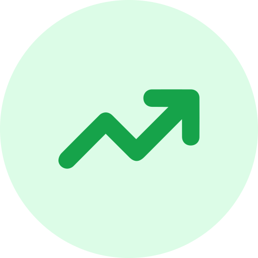 Green arrow trending upwards