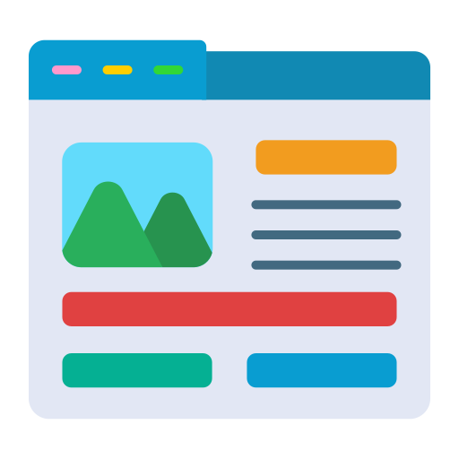 Website mockup with content blocks
