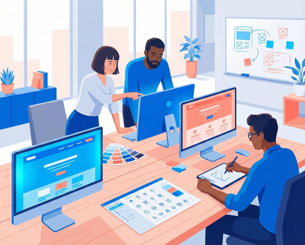 Professional web development and software engineering services illustration